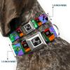 Buckle-Down Seatbelt Buckle Dog Collar - Eighties Arcade Multi Neon Stripes - 1" Wide - Fits 9-15" Neck - Small view 2