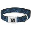 Dog Collar Seatbelt Buckle Tattoo Johnny Brutal Blue 15 to 26 Inches 1.0 Inch Wide view 1