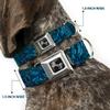 Dog Collar Seatbelt Buckle Tattoo Johnny Brutal Blue 15 to 26 Inches 1.0 Inch Wide view 2
