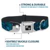 Dog Collar Seatbelt Buckle Tattoo Johnny Brutal Blue 15 to 26 Inches 1.0 Inch Wide view 4