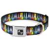 Buckle-Down Seatbelt Buckle Dog Collar - Piano Keys Rainbow - 1.5" Wide - Fits 13-18" Neck - Small view 1