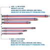 Dog Collar Seatbelt Buckle Stripes Blue White Red 18 to 32 Inches 1.5 Inch Wide view 3