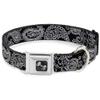 Buckle-Down Seatbelt Buckle Dog Collar - Paisley2 Black/White - 1" Wide - Fits 15-26" Neck - Large view 1