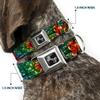 Dog Collar Seatbelt Buckle Tattoo Johnny Bird Kiss 16 to 23 Inches 1.5 Inch Wide view 2
