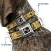 Buckle-Down Seatbelt Buckle Dog Collar - WANTED-DEAD OR ALIVE/Star Tans - 1" Wide - Fits 11-17" Neck - Medium view 2