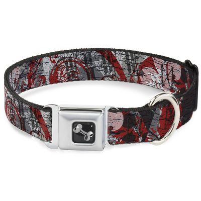 Buckle-Down Seatbelt Buckle Dog Collar - Gothic 3 - 1" Wide - Fits 15-26" Neck - Large