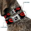 Buckle-Down Seatbelt Buckle Dog Collar - Kisses - 1" Wide - Fits 9-15" Neck - Small, Multicolor view 2