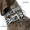 Buckle-Down Seatbelt Buckle Dog Collar - Diagonal Handlebar Mustaches White/Black - 1" Wide - Fits 9-15" Neck - Small view 2