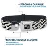 Buckle-Down Seatbelt Buckle Dog Collar - Diagonal Handlebar Mustaches White/Black - 1" Wide - Fits 9-15" Neck - Small view 4