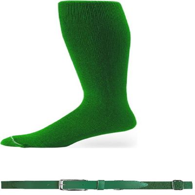 Pro Feet Baseball/Soccer/Softball Socks - 2 Pair Plus Youth BeltAdult 10-13Kelly Green