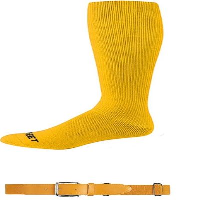 Pro Feet Baseball/Soccer/Softball Socks - 2 Pair Plus Youth BeltBig Kid's 9-11Yellow / Gold