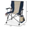 PICNIC TIME Outlander XL Heavy Duty Folding Camping Chair with Insulated Cooler, Oversized Portable Lawn, Beach & Camp Chair with Cup Holder, Storage Pocket, Carry Bag, 400 lb Capacity (Navy Blue) view 2