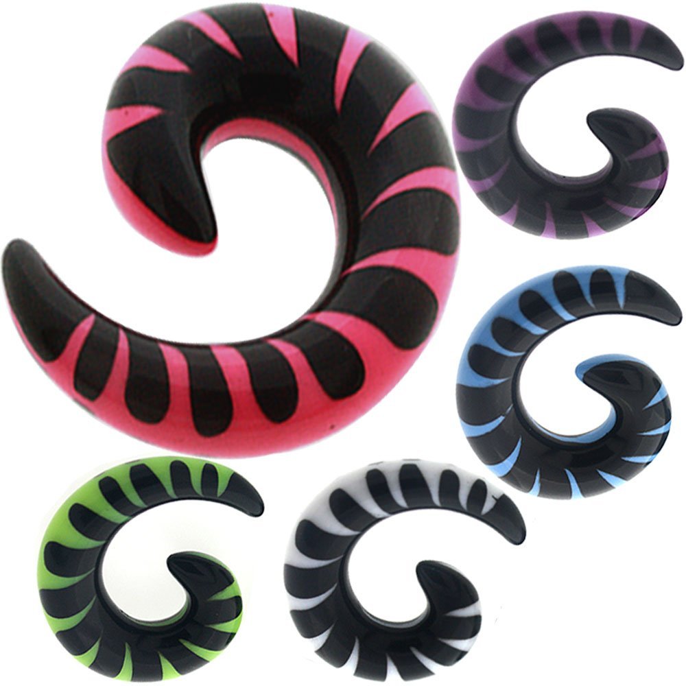 0 gauges 0g spiral ear plugs tunnels flare Claw Taper expander stretcher fit MoDTanOiz 0g 8mm