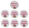1 Bride's Bitch + 6 Team Bride Pink Rose 2.25" Keychains Wedding Bachelorette view 1