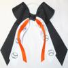 Sublimation Specialties Softball Baseball Hair Bow - Made in The USA, White Pony Band (Black/Orange) view 1