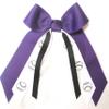 Sublimation Specialties Softball Baseball Hair Bow - Made in The USA, White Pony Band (Purple/Black) view 1