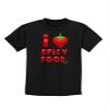 TOOLOUD I Heart Spicy Food Childrens Dark T-Shirt - Black - Large view 1