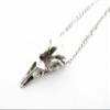 2Pcs Ancient Silver Raven Skull Necklace, Bird Skull Pendant, Big Bird Skull Necklace, Raven Skull, Goth Jewellery view 2
