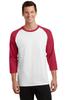Port & Company 50/50 Cotton/Poly 3/4-Sleeve Raglan T-Shirt PC55RS -White/ Red 4XL view 1