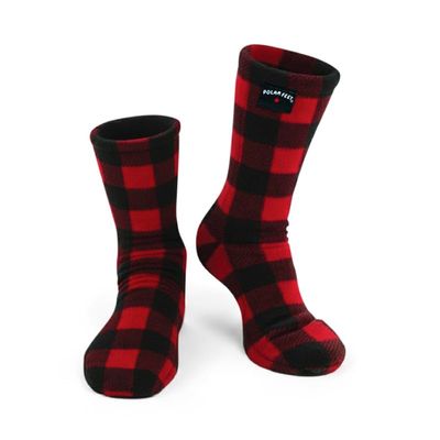 Polar Feet Fleece Socks for Men & Women | Warm, Cozy, Non-Constricting Fit | Soft, Comfortable Winter Socks for Everyday Wear Lumberjack, X-Large (M12-13)