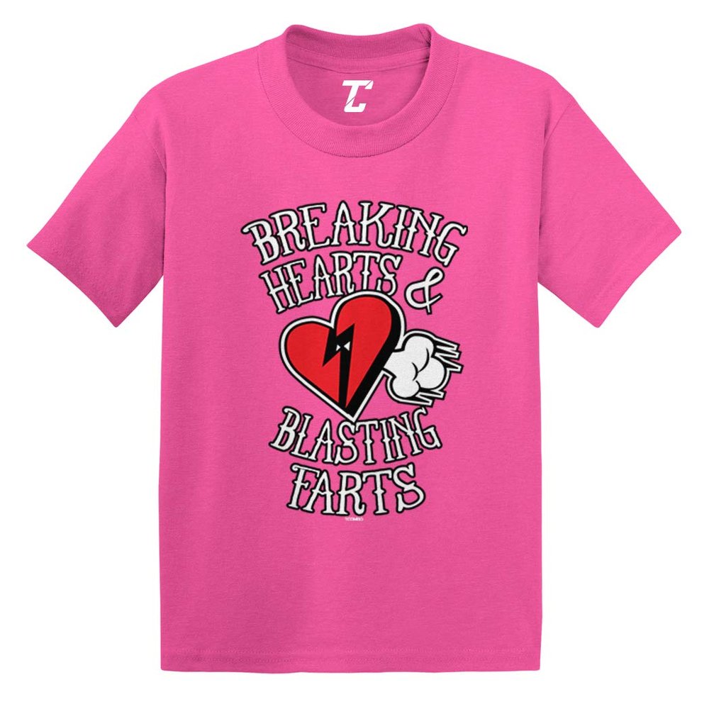 Breaking Hearts & Blasting Farts - Funny Infant/Toddler Cotton Jersey T-Shirt (Pink, 2T)
