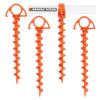 Orange Screw Ultimate Ground Anchors: Heavy Duty Screw-in Tent Stakes for High Wind, Sand, Canopies, and Camping - Made in USA, Included T-Grip Tool - (Small, 4 Pack, Orange) view 1