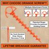 Orange Screw Ultimate Ground Anchors: Heavy Duty Screw-in Tent Stakes for High Wind, Sand, Canopies, and Camping - Made in USA, Included T-Grip Tool - (Small, 4 Pack, Orange) view 2