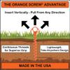 Orange Screw Ultimate Ground Anchors: Heavy Duty Screw-in Tent Stakes for High Wind, Sand, Canopies, and Camping - Made in USA, Included T-Grip Tool - (Small, 4 Pack, Orange) view 3
