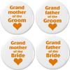 A&T Designs 4 Grandmother Grandfather of Bride Groom Orange Heart 2.25" Keychains Wedding view 1