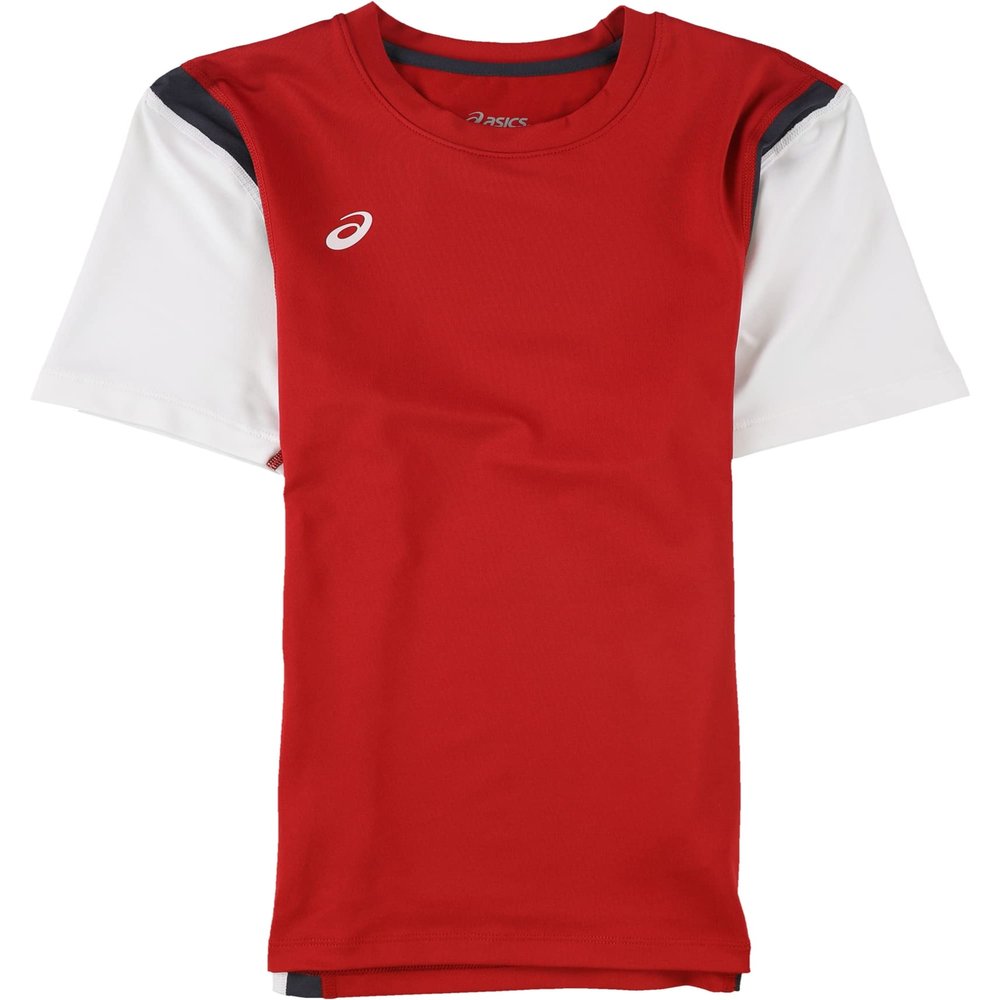 ASICS Men's Enduro Shorts Sleeve Top, Red/White, X-Small