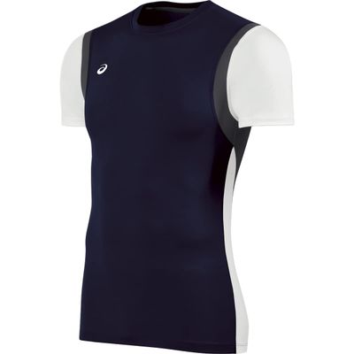 ASICS Men's Enduro Shorts Sleeve Top, Navy/White, X-Small