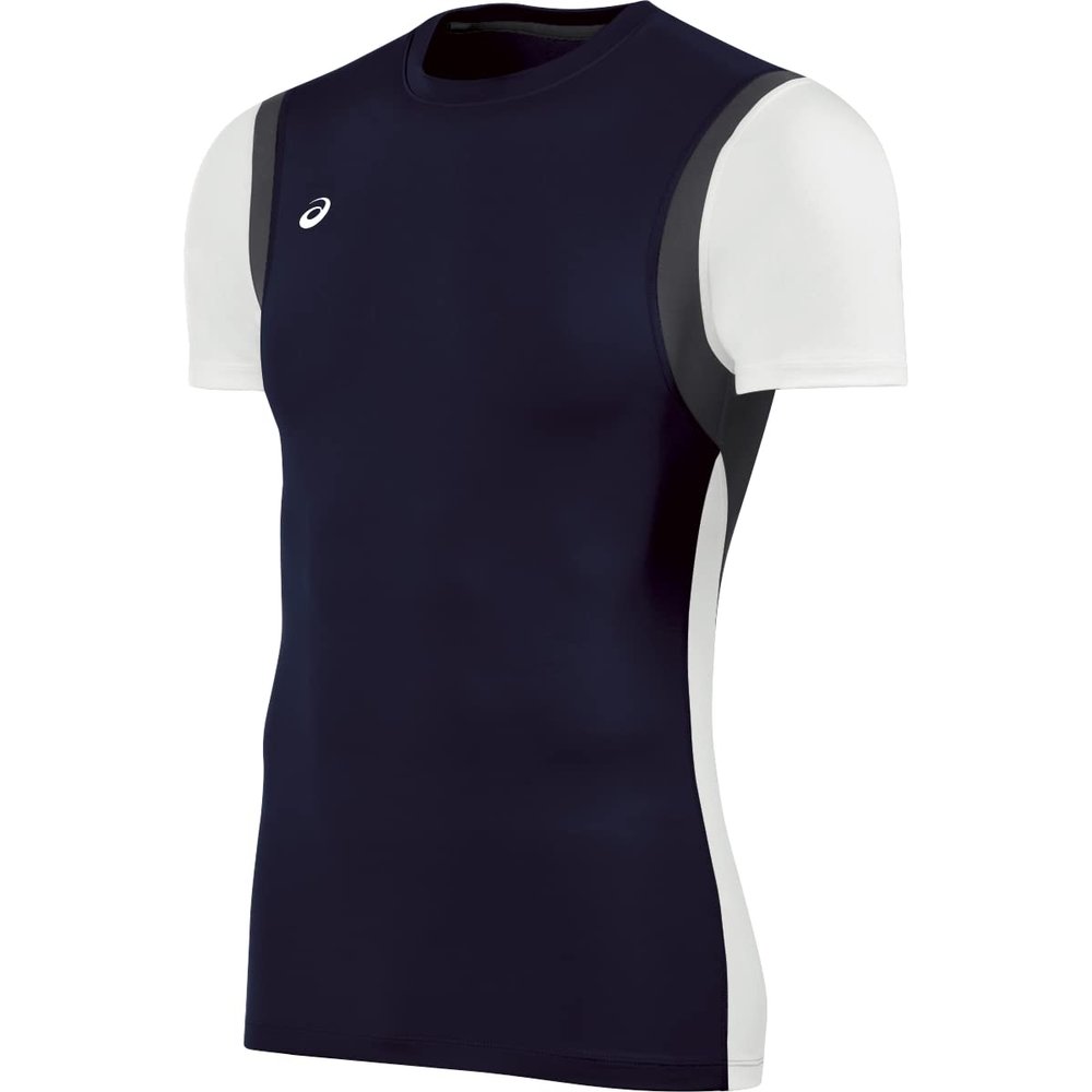 ASICS Men's Enduro Shorts Sleeve Top, Navy/White, X-Small
