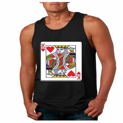 ALLNTRENDS Couple Tank Tops Queen and King Cards Valentine's Day Love T Shirt (Women's S Men's S, Black)