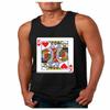 ALLNTRENDS Couple Tank Tops Queen and King Cards Valentine's Day Love T Shirt (Women's L Men's M, Black) view 1