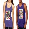ALLNTRENDS Couple Tank Tops Queen and King Cards Valentine's Day Love T Shirt (Women's L Men's XL, Purple) view 2