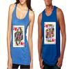 ALLNTRENDS Couple Tank Tops Queen and King Cards Valentine's Day Love T Shirt (Women's S Men's M, Royal Blue) view 2