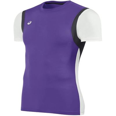 ASICS Men's Enduro Shorts Sleeve Top, Purple/White, Large