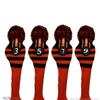 Pacific Golf Clubs Head Covers 3 5 7 9 Black and Orange Knit Retro Old School Vintage Stripe Pom Pom Throwback Classic view 1
