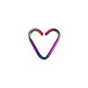18G Surgical Steel PVD Rainbow Heart Cartilage Earring 10mm Heart Shaped Annealed Split Ring Bendable Hoop Piercing Jewellry 3/8 Inch view 1