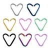 18G Surgical Steel PVD Rainbow Heart Cartilage Earring 10mm Heart Shaped Annealed Split Ring Bendable Hoop Piercing Jewellry 3/8 Inch view 2