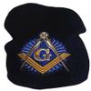 AES Dark Navy Blue Mason Masonic Symbol Embroidered Acrylic Snow Cap Beanie Skull Cap view 1