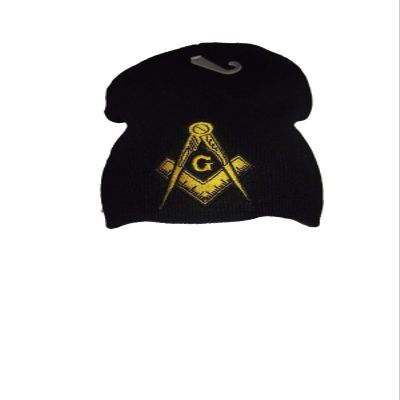 AES Black Mason Masonic Gold Symbol Snow Cap Beanie Skull Cap