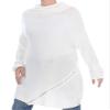 Bar III | Zipper-Trim Turtleneck Sweater | Washed White | XS view 1