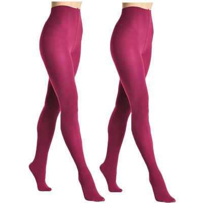 Angelina Brushed Interior Thermal Tights (2 Berry)