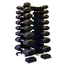 Ader Rubber Dumbbell Set- 8 Pairs (3,5,8,10,12,15,20,25+ RACK)