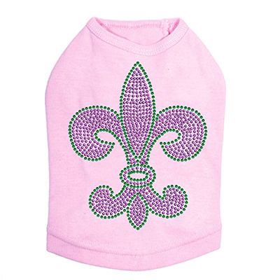 Dog in the Closet, Fleur de Lis Purple & Green- Dog Tank