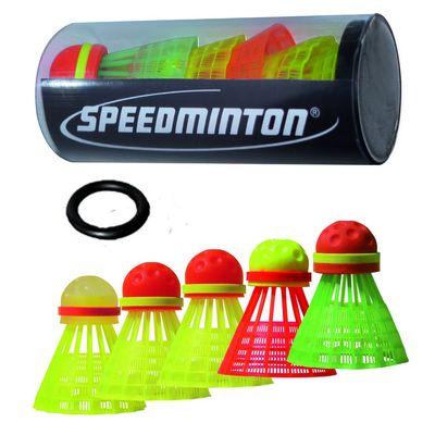 Speedminton Mix 5pk Speeder Tube - incl. 5 different Birdies for Speed Badminton/ Crossminton for Outdoor Games (SM03-100-5)