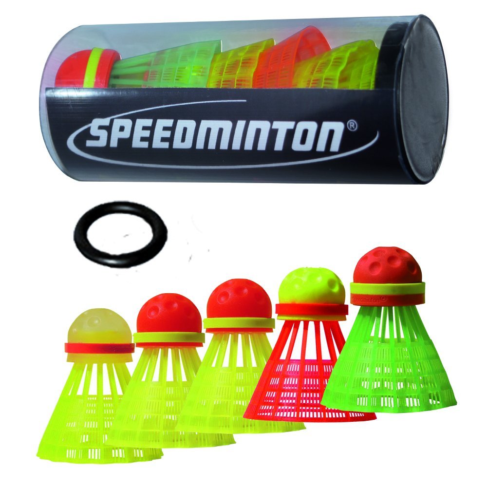Speedminton Mix 5pk Speeder Tube - incl. 5 different Birdies for Speed Badminton/ Crossminton for Outdoor Games (SM03-100-5)