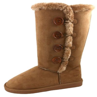 INYX SHOES IYNX WomensBecky 4 Tan Faux Suede Boot 7