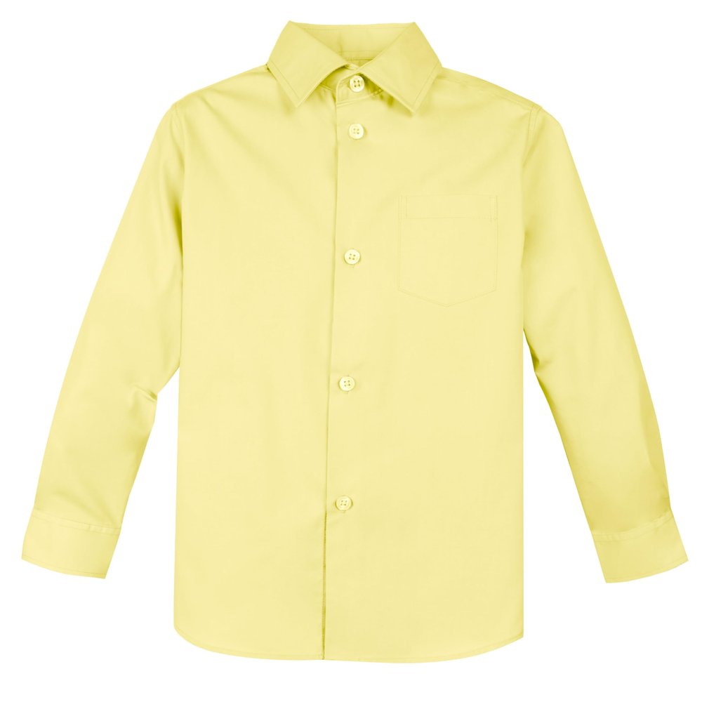 Spring Notion Big Boys' Long Sleeve Dress Shirt 7 Yellow
